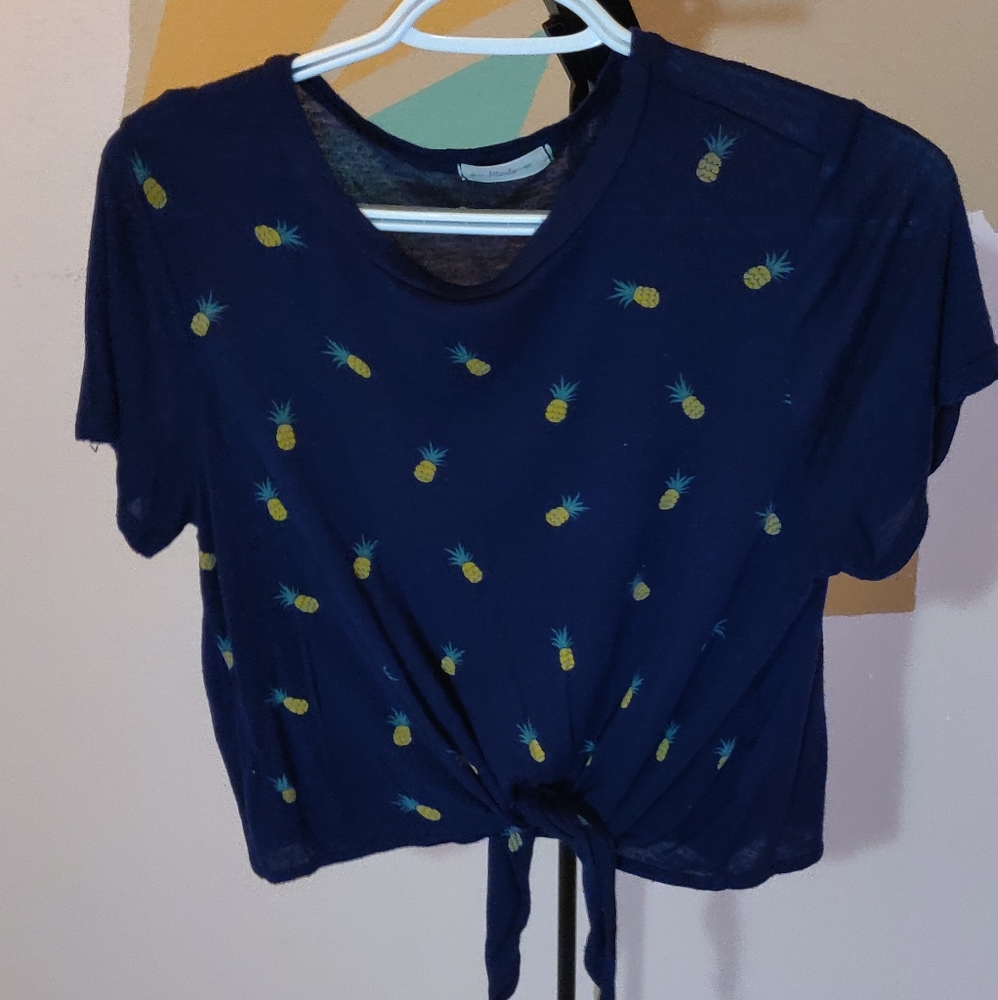 Blue pineapple crop top